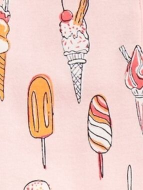 GAP Pink Ice Cream Print Kids Pajama Footies